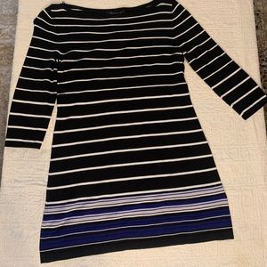 Black, White and Blue striped dress